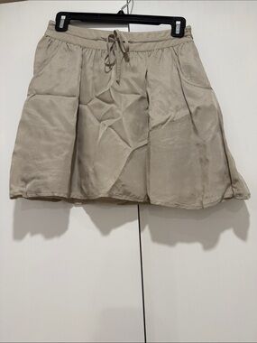Club Monaco Taupe Drawstring Circle Skirt